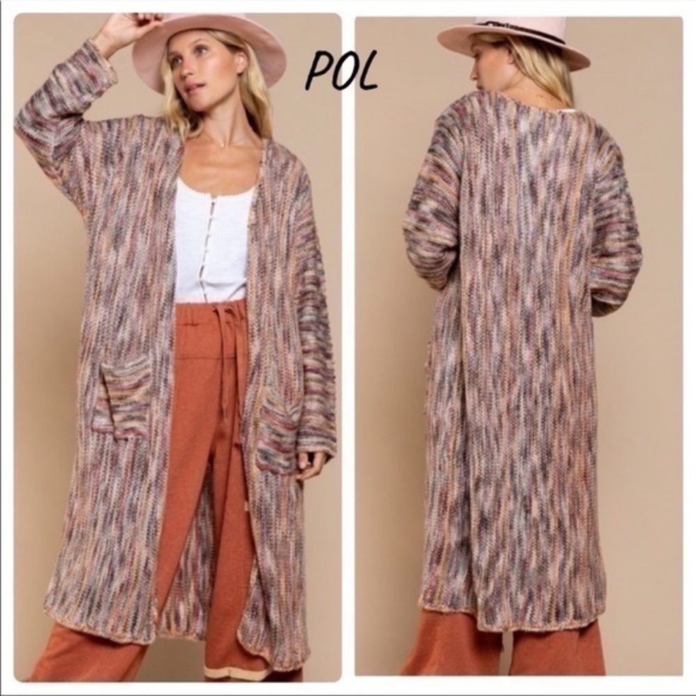 Pol Multicolored Bohemian Long Cardigan Sweater